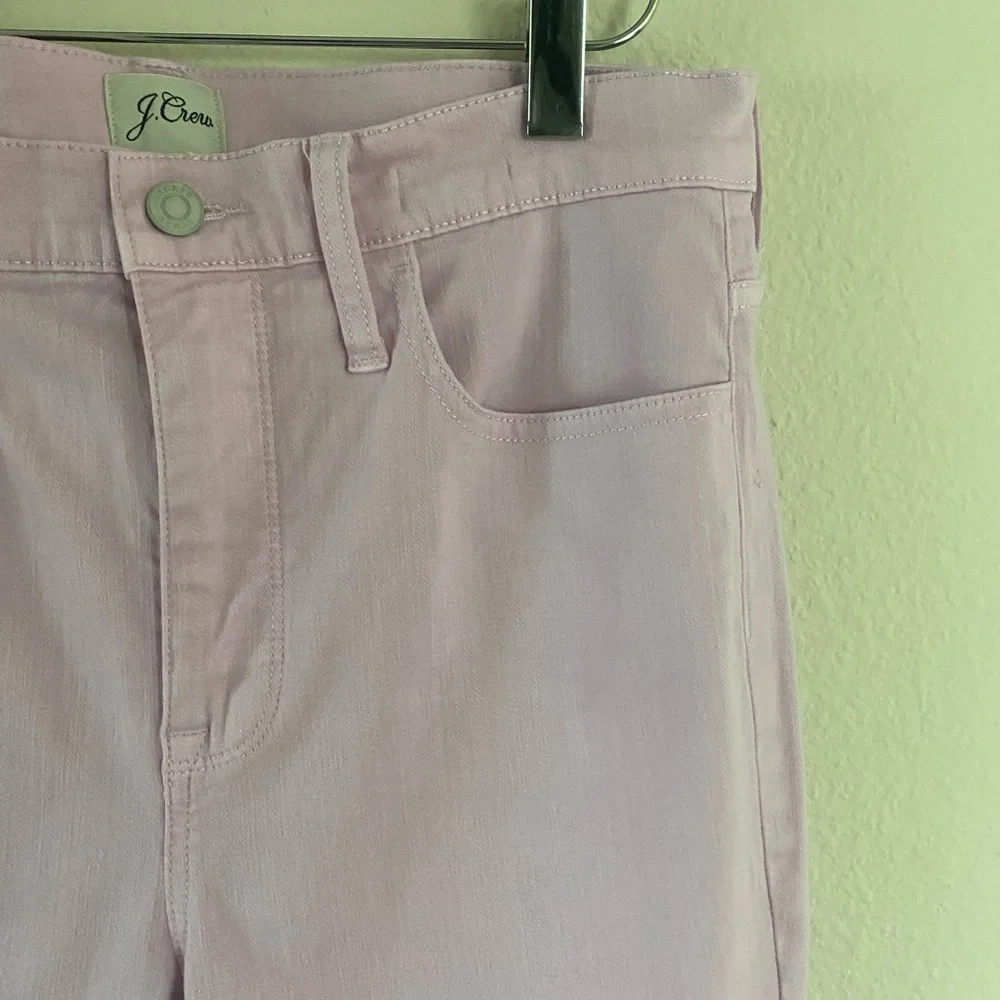 J. Crew Women’s 9”Billie Demi Boot Crop Denim Pants in Light Pink Size 28/6 - Picture 7 of 16